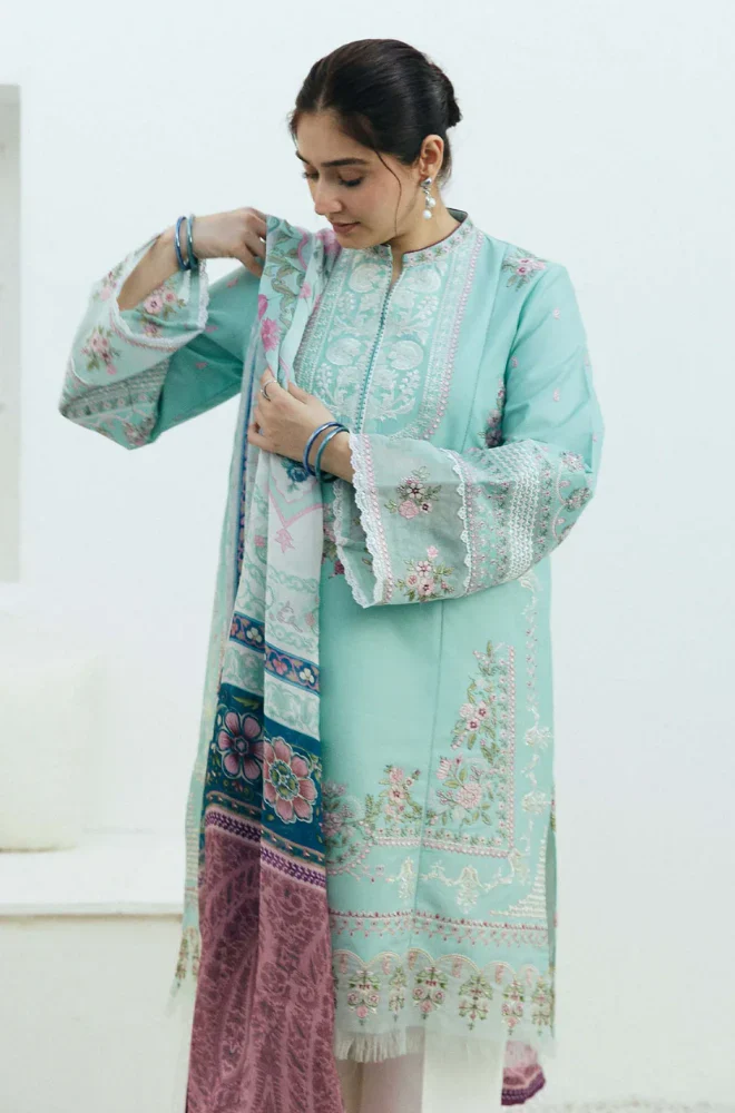Coco By Zara Shahjahan - 3 Piece Embroidered Lawn Shirt - UPA029