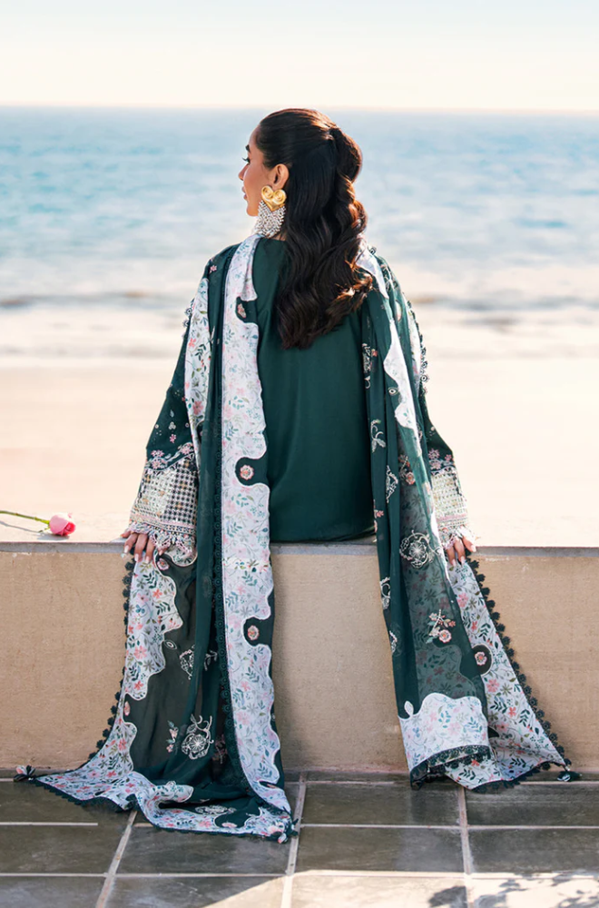 Qalamkar - 3PC Unstitched Dhanak Embroidered Suit - US119