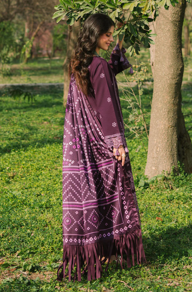 Mahnur - 3PC Unstitched Dhanak Embroidered Suit - US118