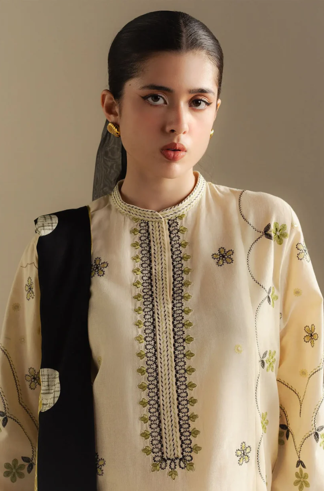 Zara Shahjahan - 3PC Unstitched Dhanak Embroidered Suit - UH282