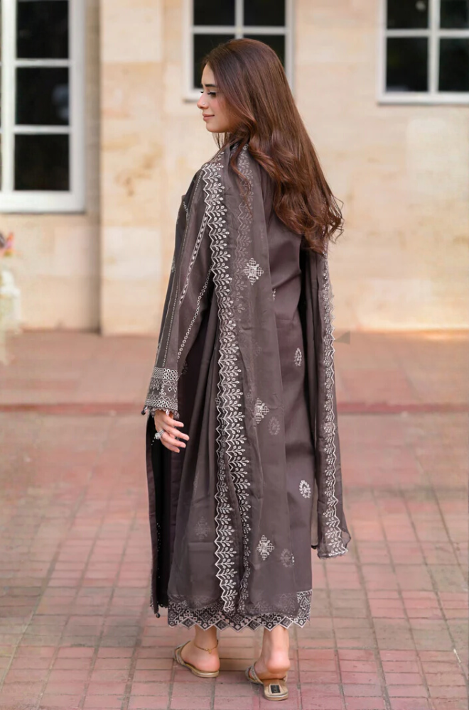 Sapphire - 3PC Unstitched Dhanak Embroidered Suit - UH237