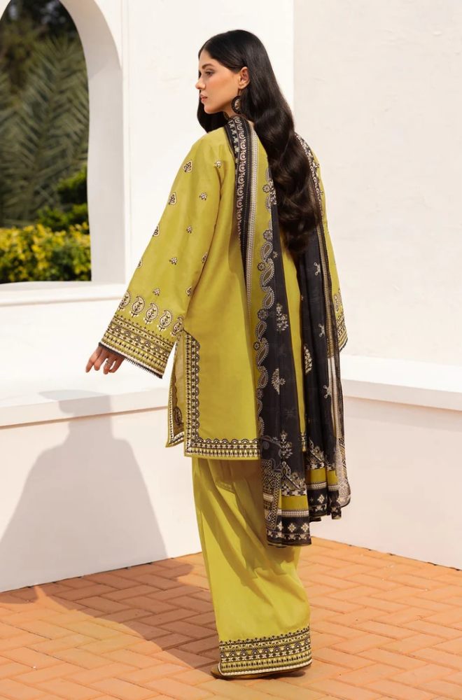 Baroque - 3PC Unstitched Dhanak Embroidered Suit - US121