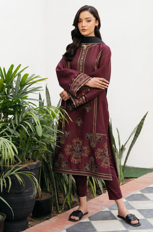Jazmin - 3PC Unstitched Dhanak Embroidered Suit - US113