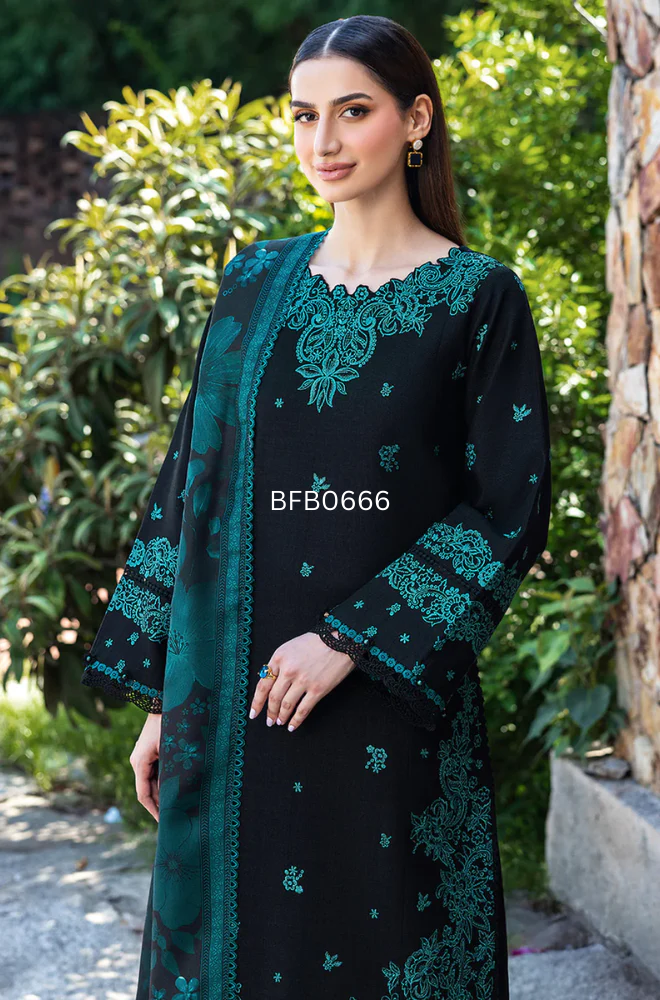 Batik - 3PC Unstitched Lawn Embroidered Suit - UA273