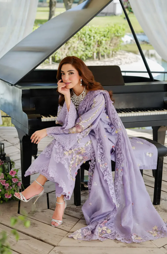 Elaf - 3PC Unstitched Lawn Embroidered Suit - UA248