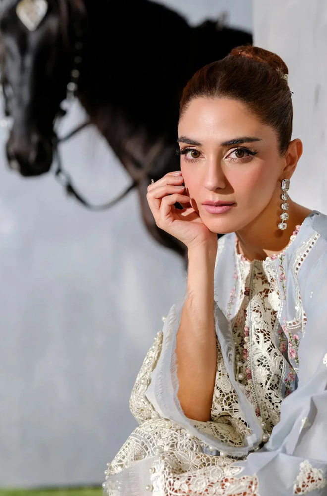 Elaf - 3PC Unstitched Lawn Embroidered Suit - UA242