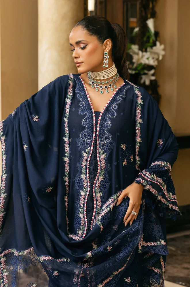 Elaf - 3 Piece Embroidered Lawn Suit (Unstitched) - UA235