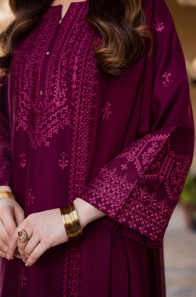 Batik - 3PC Unstitched Lawn Embroidered Suit - UA291
