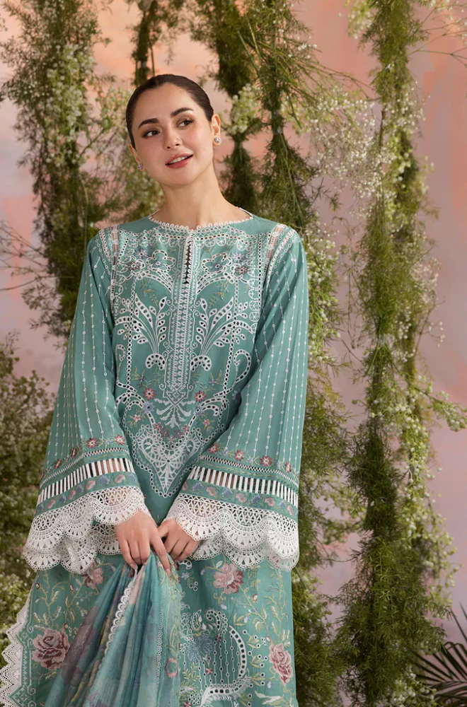 Sobia Nazir - 3PC Unstitched Lawn Embroidered Suit - UA238