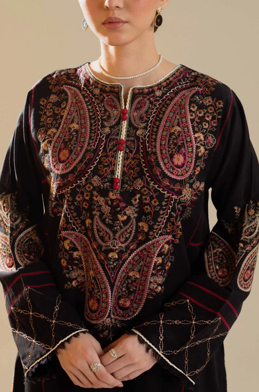Zara Shahjahan - 3PC Unstitched Dhanak Embroidered Suit - US116