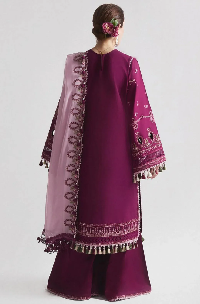Hussain Rehar - 3PC Dhanak Embroidered Suit (Unstitched) - UH216
