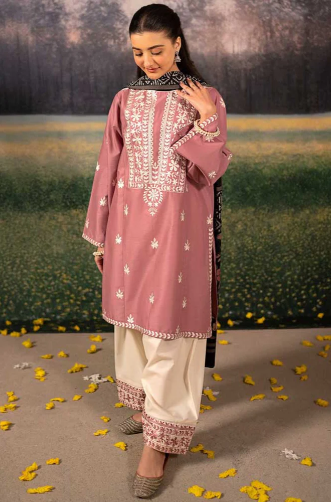 Urge - 3PC Unstitched Dhanak Embroidered Suit - UH248