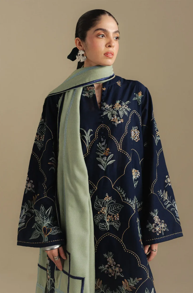 Zara Shahjahan - 3PC Unstitched Dhanak Embroidered Suit - UH269