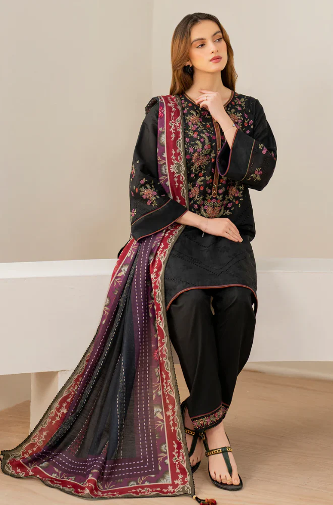Jazmin - 3PC Unstitched Dhanak Embroidered Suit - UH250