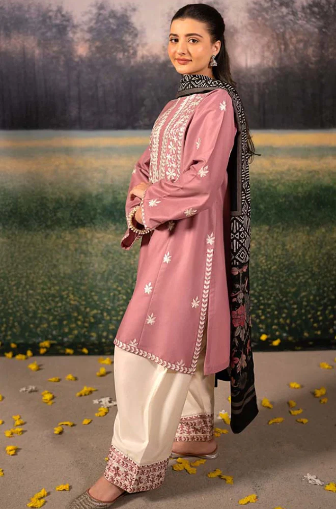Urge - 3PC Unstitched Dhanak Embroidered Suit - UH248