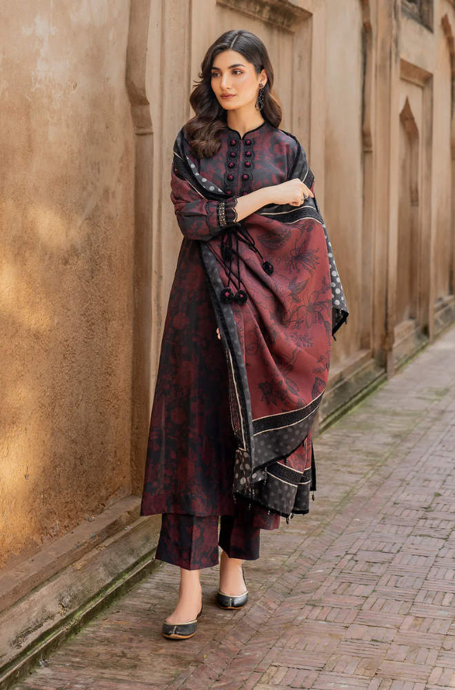 Baroque - 3PC Khaddar Digital Printed Suit (Unstitched) - UH294