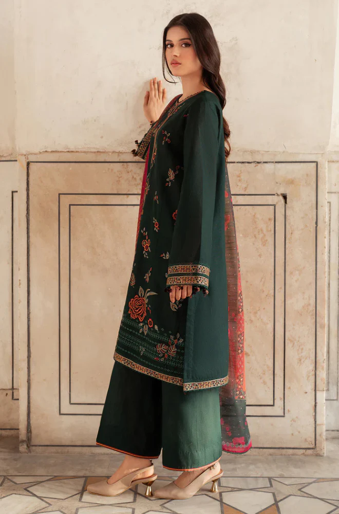 Jazmin - 3PC Unstitched Dhanak Embroidered Suit - UH242