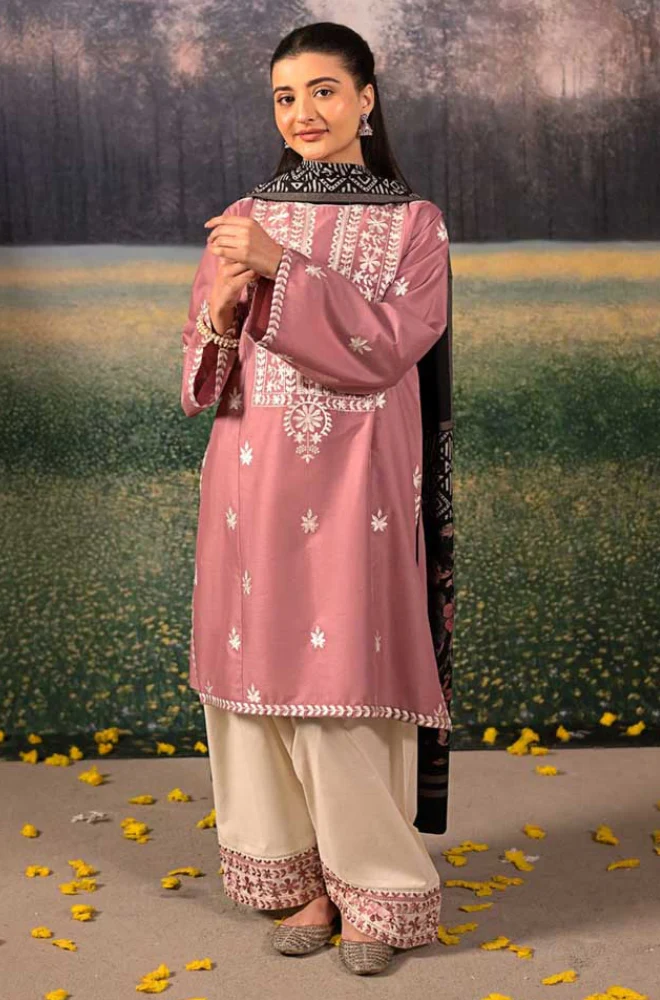 Urge - 3PC Unstitched Dhanak Embroidered Suit - UH248