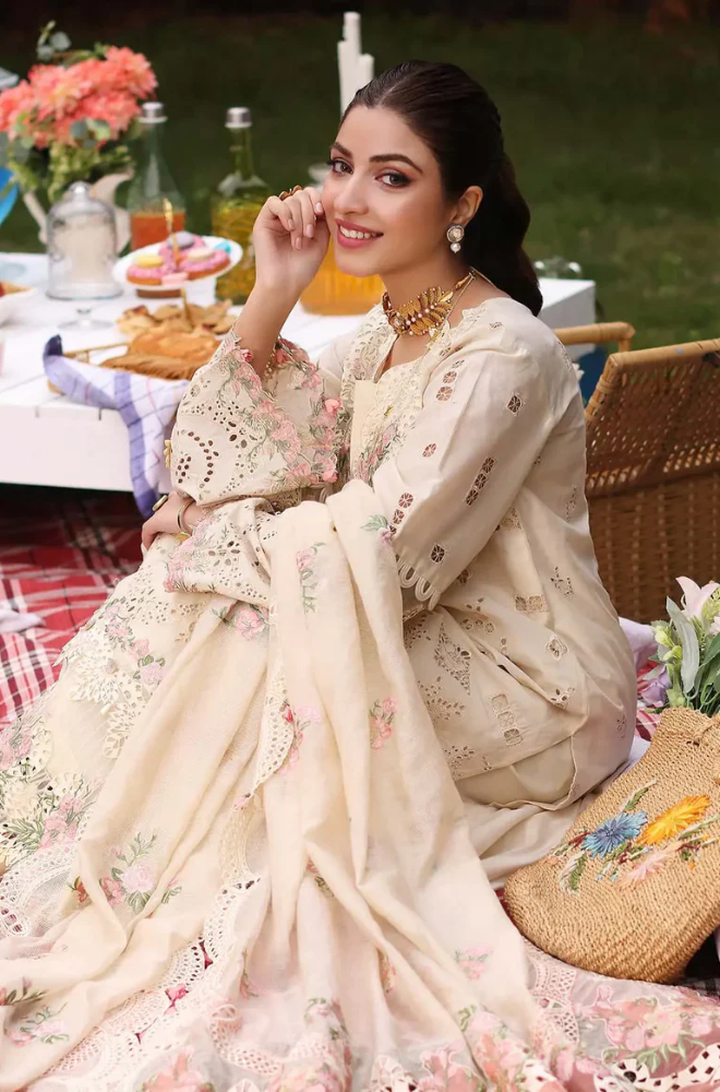 Kahf - 3PC Unstitched Lawn Embroidered Suit - UA300