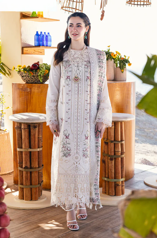 Qalamkar - 3PC Lawn Embroidered Suit -  UPF035