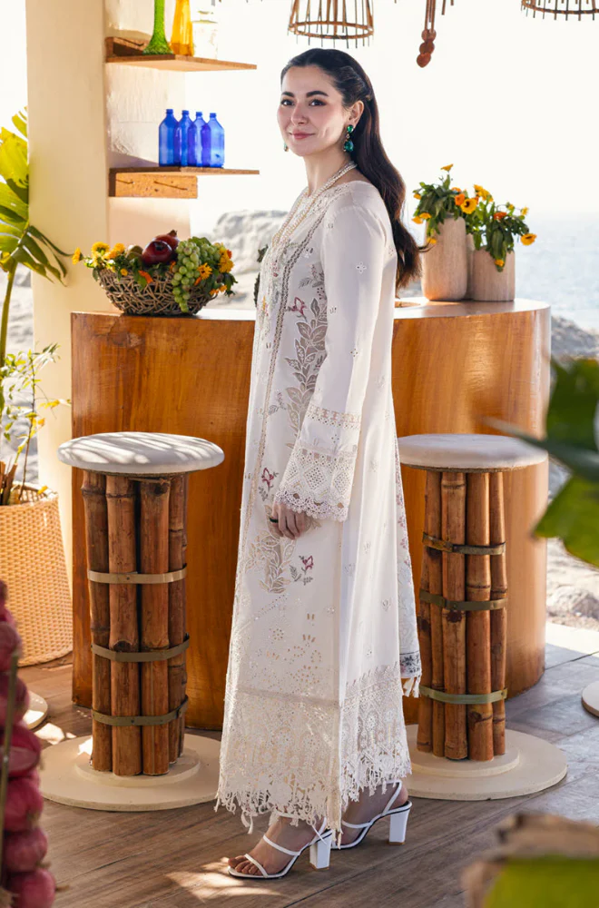 Qalamkar - 3PC Lawn Embroidered Suit -  UPF035