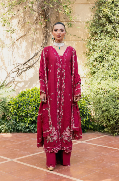 Elaf - 3 Piece Embroidered Lawn Suit (Unstitched) - UA234