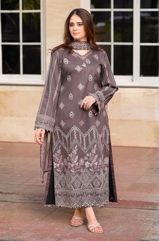 Sapphire - 3PC Unstitched Dhanak Embroidered Suit - UH237
