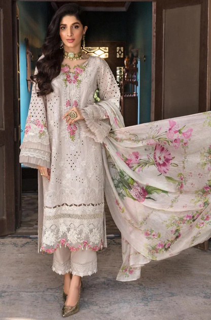 Elaf premium-3 Piece - Embroidered Lawn Suit (Unstitched) - UPJ0159