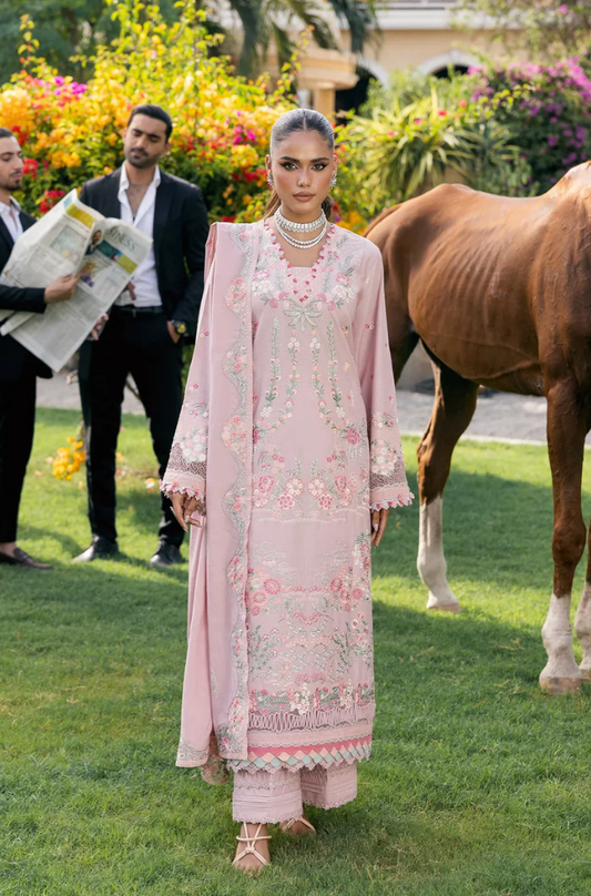 Elaf - 3PC Unstitched Lawn Embroidered Suit - UA245