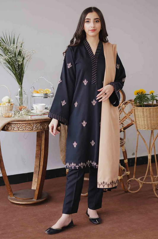 Asling - 3PC Unstitched Dhanak Embroidered Suit - UH163