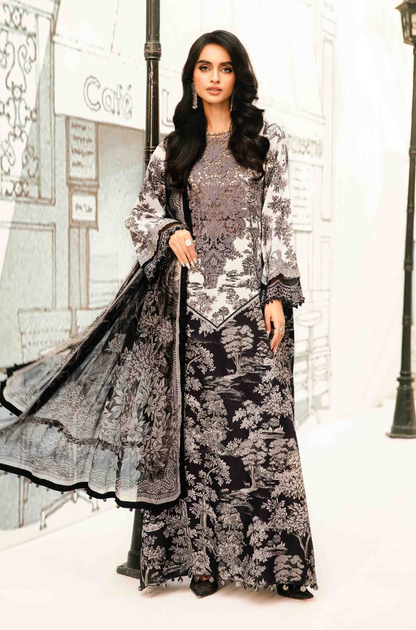 Maria B - 3PC Printed Banadora Lawn Suit (Unstitched) - UPHB0165
