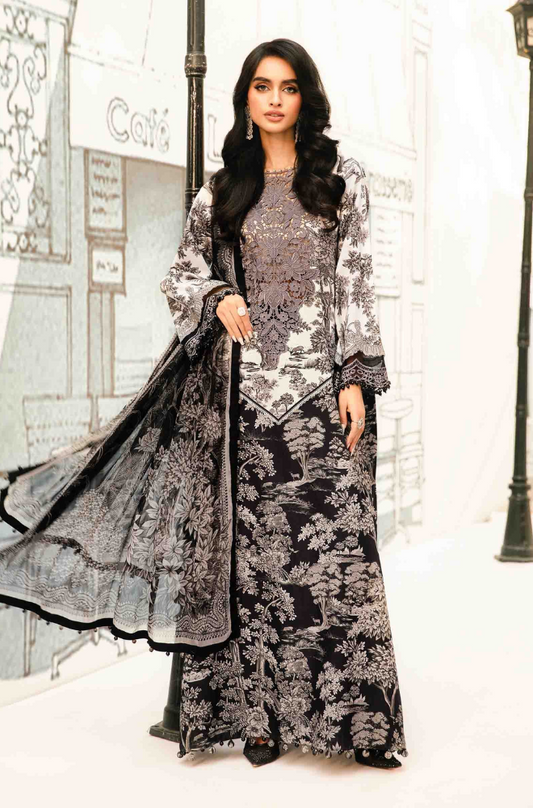 Maria B - 3PC Printed Banadora Lawn Suit (Unstitched) - UPHB0165