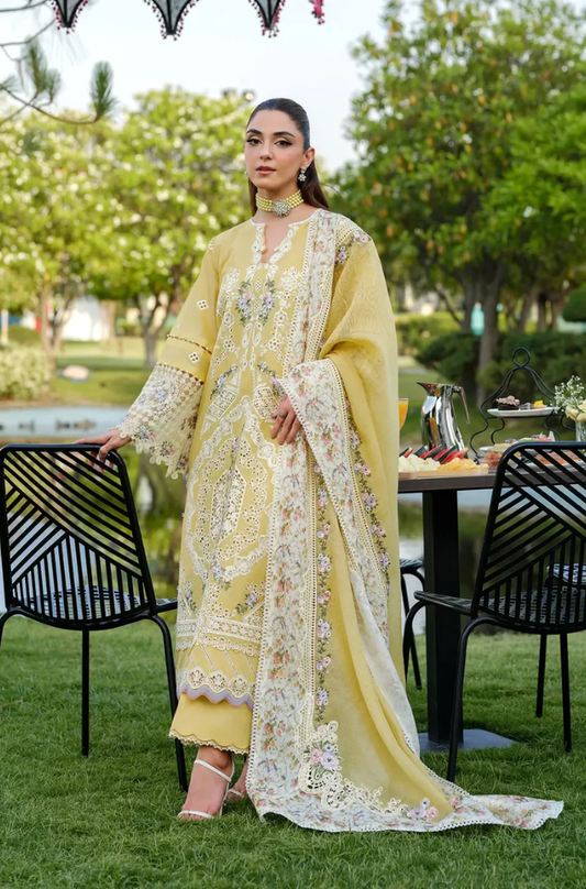 Elaf - 3PC Unstitched Lawn Embroidered Suit - UA253