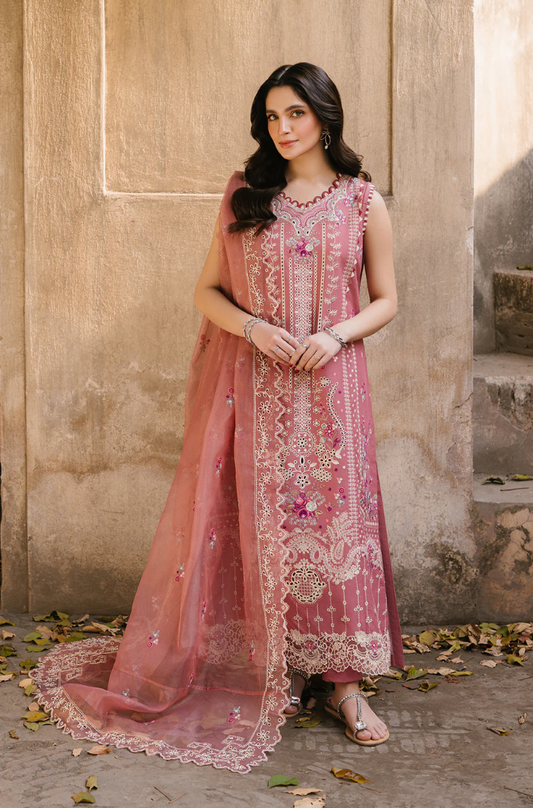 Ethnc - 3PC Unstitched Lawn Embroidered Suit - UA254