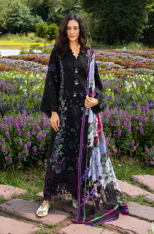 Mushq - 3PC Unstitched Lawn Embroidered Suit - UA308