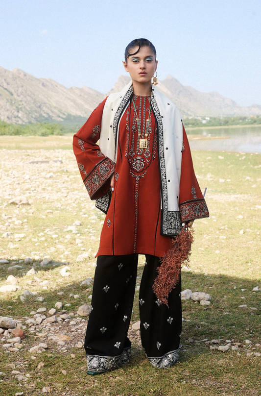 Elan - Premium- 3PC Unstitched Dhanak Embroidered Suit - US120