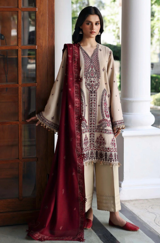 Republic - 3PC Unstitched Lawn Embroidered Suit - UA239