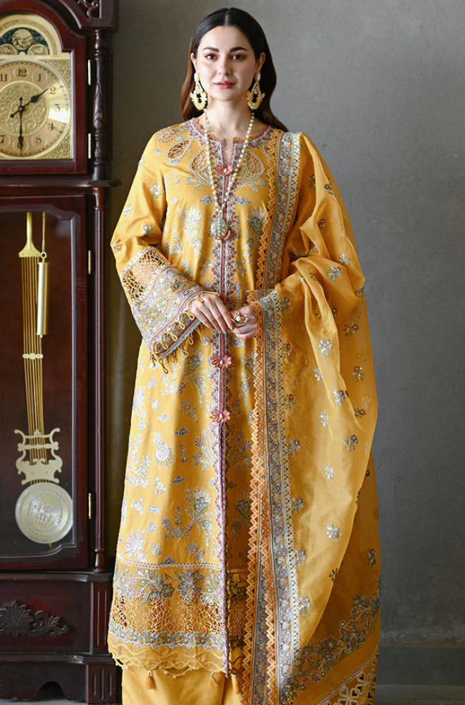 Qalamkar -  3 Piece Lawn Embroidered Suit - UPJ031