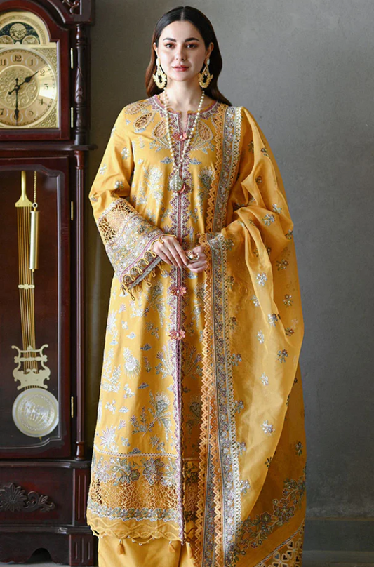 Qalamkar -  3 Piece Lawn Embroidered Suit - UPJ031