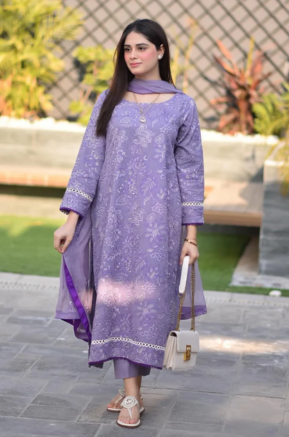 Bareeze- 3PC Lawn Embroidered Suit - UPHB066