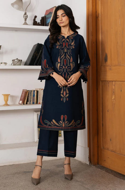 Jazmin - 2PC Dhanak Embroidered Suit (Unstitched) - US209