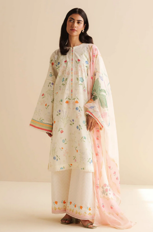 COCO by Zara Shahjahan - 3PC Banadora Lawn Digital Printed Suit (Unstitched) -UPFS0121