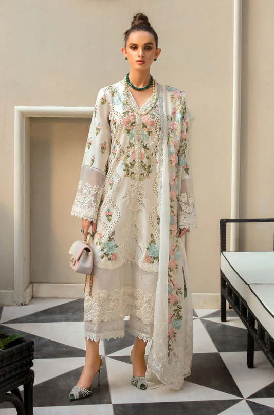 Crimson - 3PC Lawn ChickenKari Embroidered Suit - UPBF060