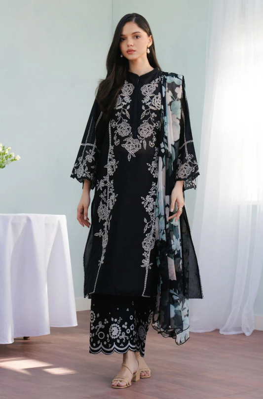 Coco By Zara Shahjahan - 3PC Dhanak Embroidered Suit (Unstitched) - US200