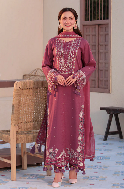 Allys- 3PC Unstitched Dhanak Embroidered Suit - US109