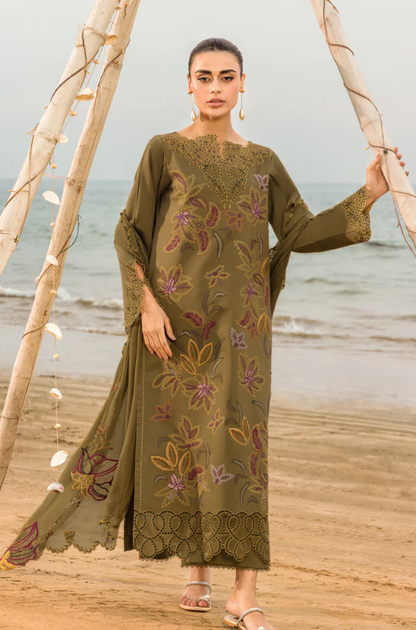 Rang Rasiya - 3PC Unstitched Lawn Embroidered Suit - UA260