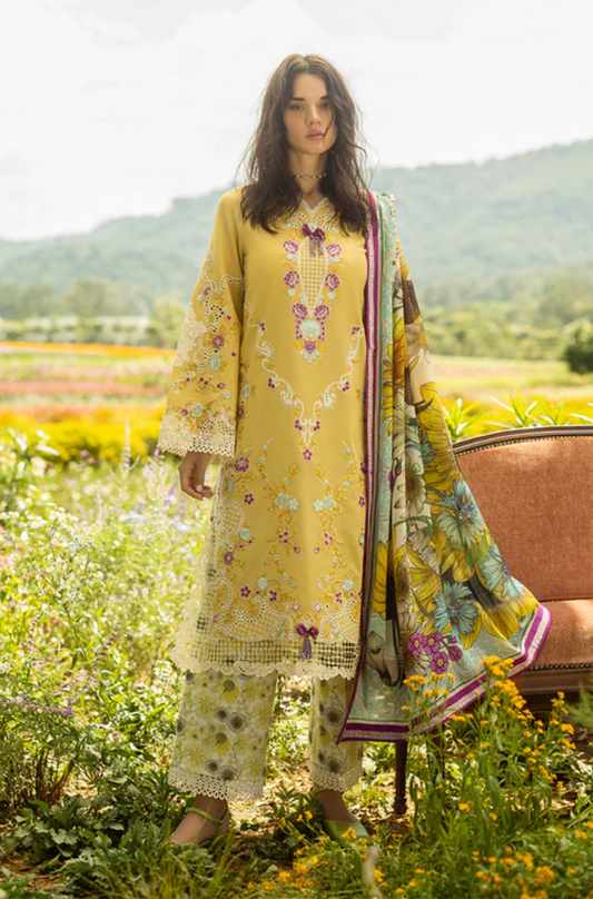 Mushq - 3PC Lawn Embroidered Suit (Unstitched) - UPFS0108