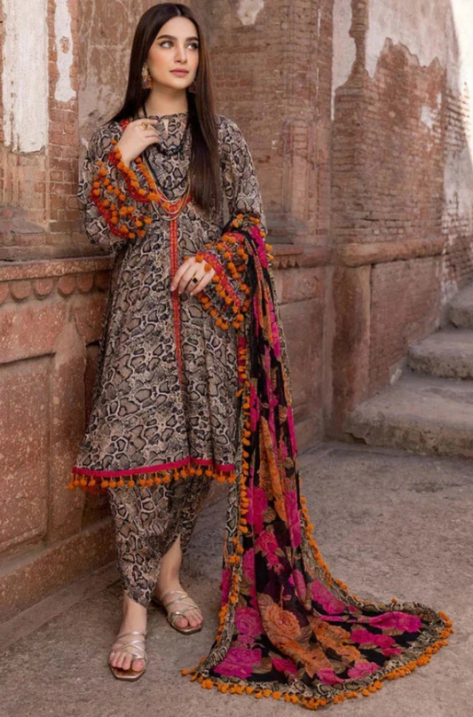 3 Piece- Lawn Digital Printed Suit(Unstitched) -UH0188