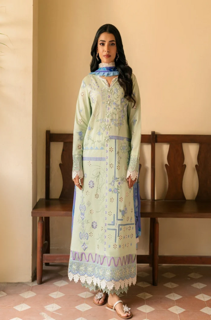 Roheenaz - 3PC Unstitched Dhanak Embroidered Suit - US101
