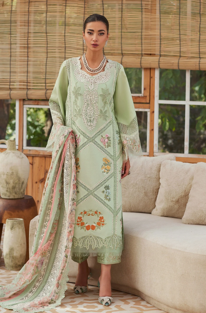 Crimson - 3PC Unstitched Lawn Embroidered Suit - UA259